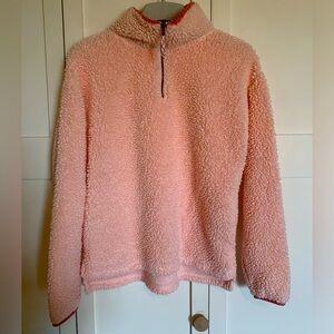 Pink & Coral Fleece Pullover Women’s Jacket  - Size L